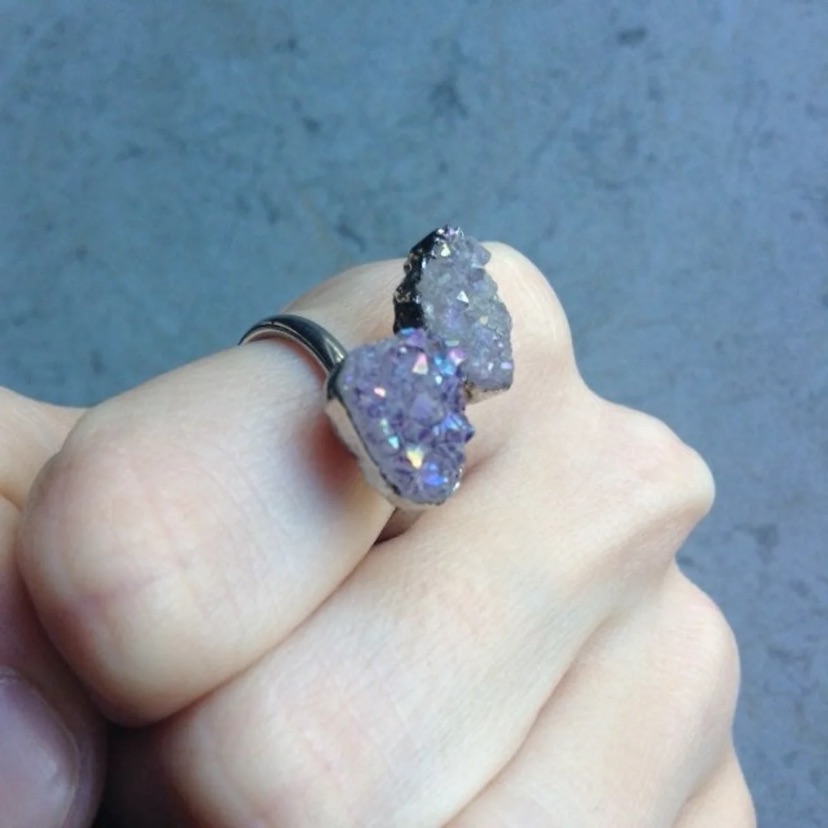 Amethyst Two Cluster Ring